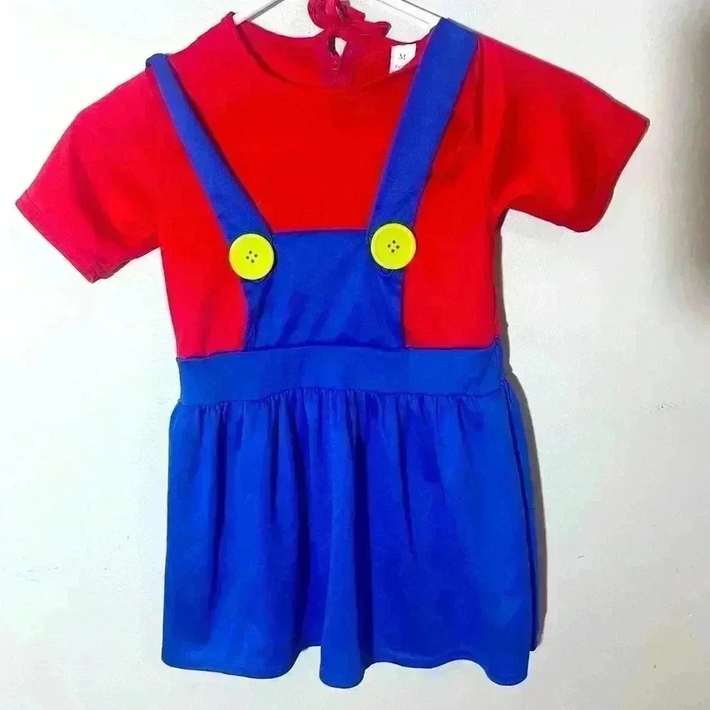 Mario-Inspired Costume - Girls Size 4-6X (See Measurements)